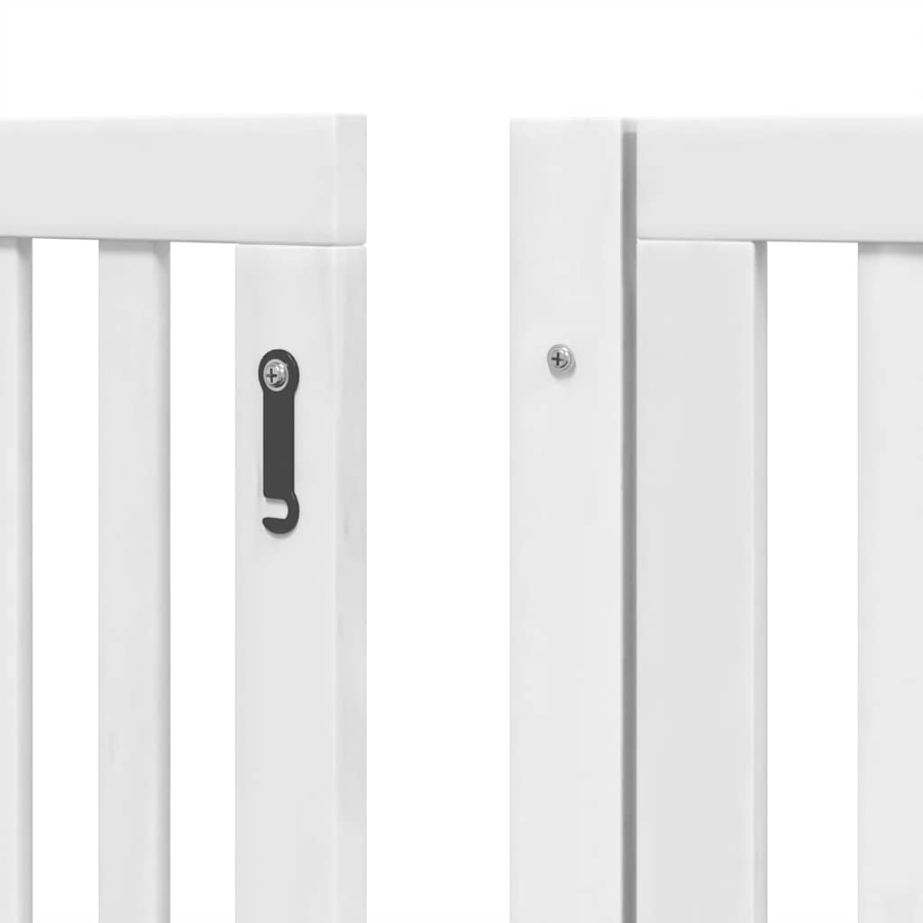 Cancello Cani Porta Pieghevole Bianco 10 Pannelli 800 cm Pioppo | homemem39