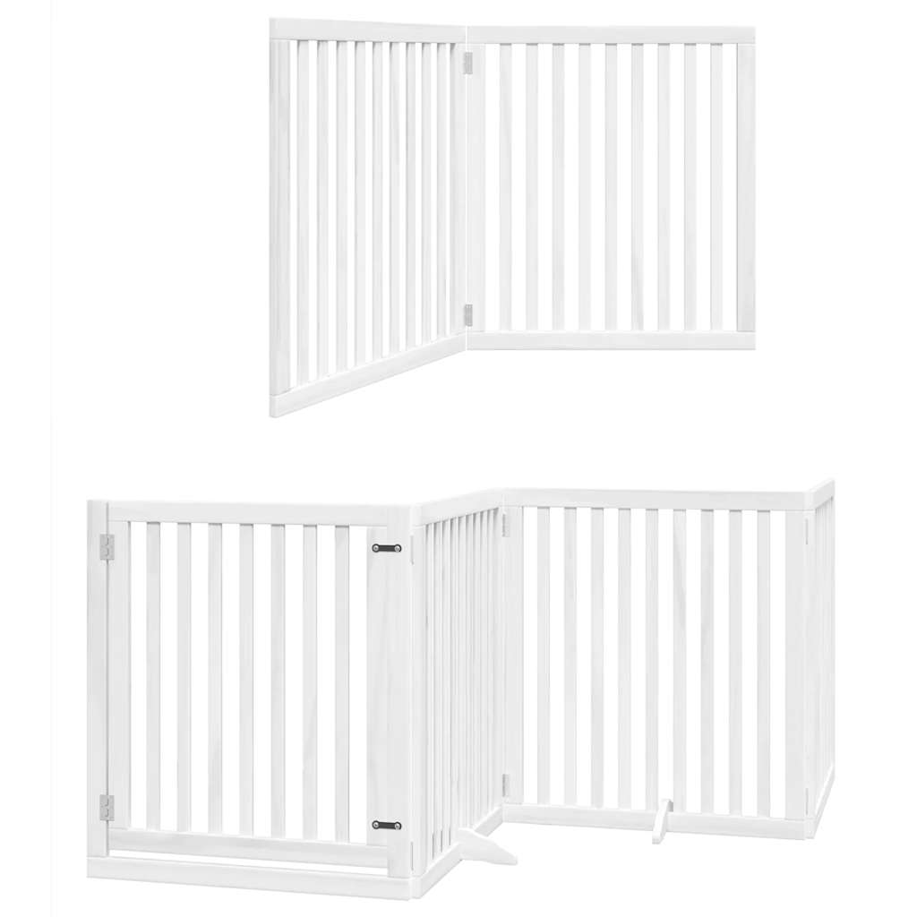 Cancello Cani Porta Pieghevole Bianco 6 Pannelli 480 cm Pioppo | homemem39