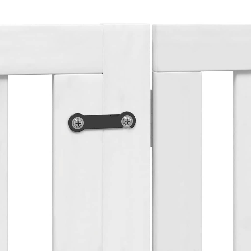 Cancello Cani Porta Pieghevole Bianco 12 Pannelli 640 cm Pioppo | homemem39