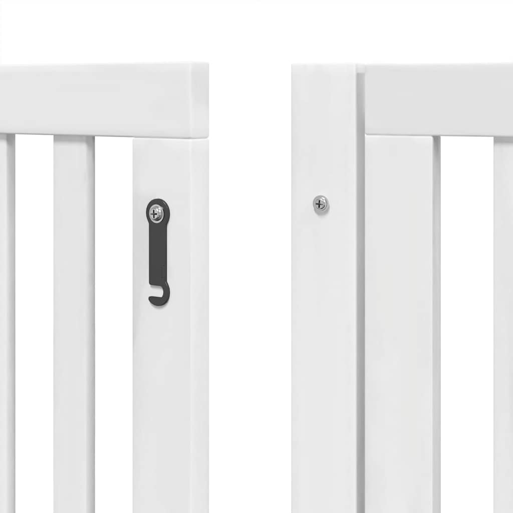 Cancello Cani Porta Pieghevole Bianco 12 Pannelli 640 cm Pioppo | homemem39