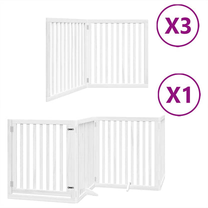 Cancello Cani Porta Pieghevole Bianco 10 Pannelli 800 cm Pioppo | homemem39