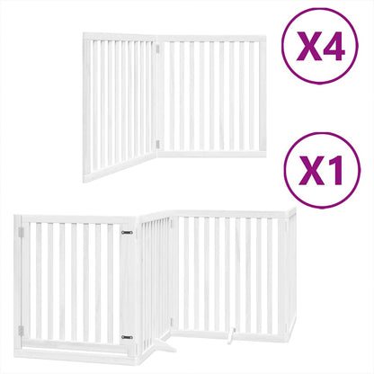 Cancello Cani Porta Pieghevole Bianco 12 Pannelli 960 cm Pioppo | homemem39