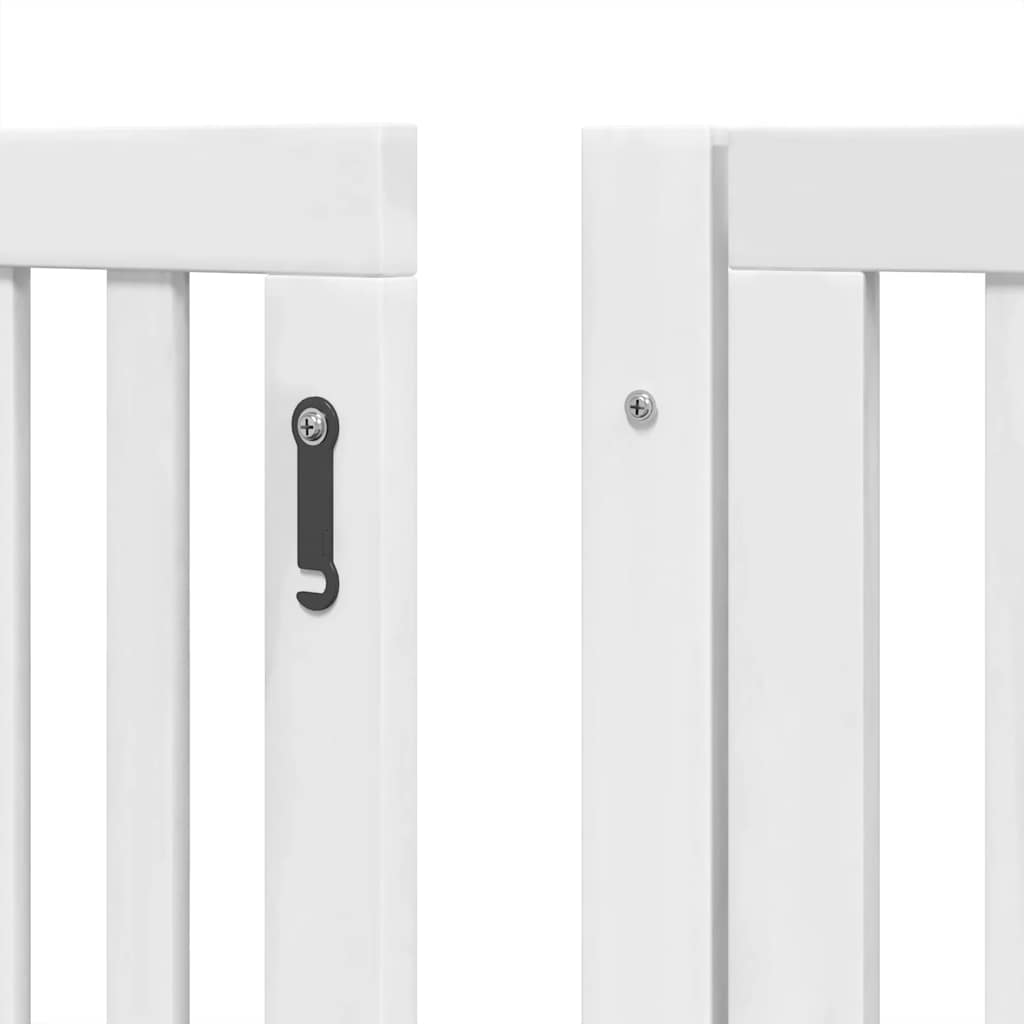 Cancello Cani Porta Pieghevole Bianco 12 Pannelli 960 cm Pioppo | homemem39