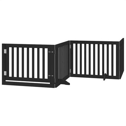 Cancello Cani Porta Pieghevole Nero 8 Pannelli 640 cm Pioppo | homemem39