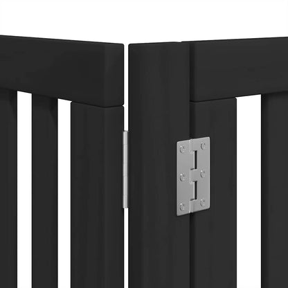Cancello Cani Porta Pieghevole Nero 8 Pannelli 640 cm Pioppo | homemem39
