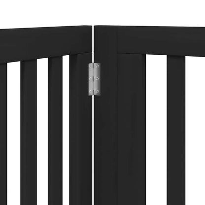 Cancello Cani Porta Pieghevole Nero 12 Pannelli 960 cm Pioppo | homemem39