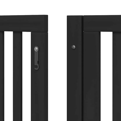 Cancello Cani Porta Pieghevole Nero 12 Pannelli 960 cm Pioppo | homemem39