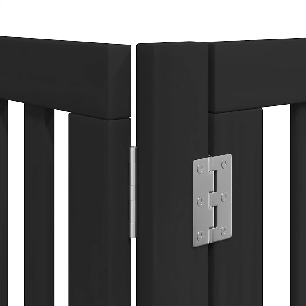Cancello per Cani Porta Pieghevole Nero 6 Pannelli 480cm Pioppo | homemem39