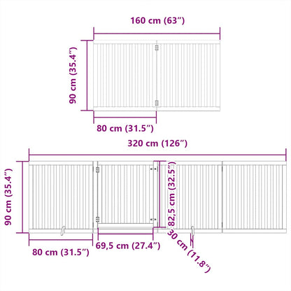 Cancello per Cani Porta Pieghevole Nero 6 Pannelli 480cm Pioppo | homemem39