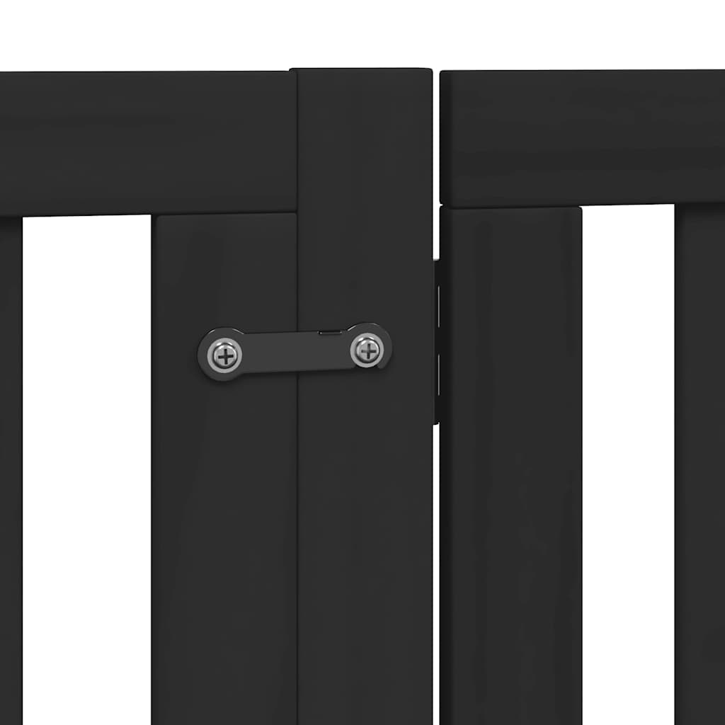 Cancello Cani Porta Pieghevole Nero 8 Pannelli 640 cm Pioppo | homemem39