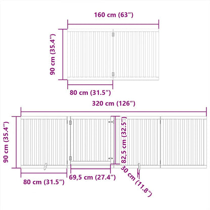 Cancello Cani Porta Pieghevole Nero 10 Pannelli 800 cm Pioppo | homemem39