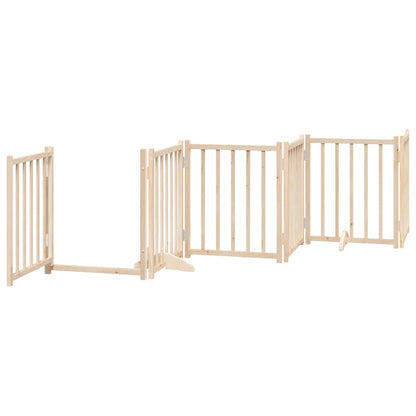 Cancello per Cani con Porta Pieghevole 9 Pannelli 450 cm Pioppo | homemem39