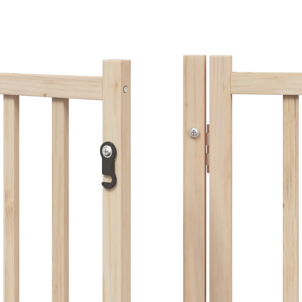 Cancello per Cani con Porta Pieghevole 9 Pannelli 450 cm Pioppo | homemem39