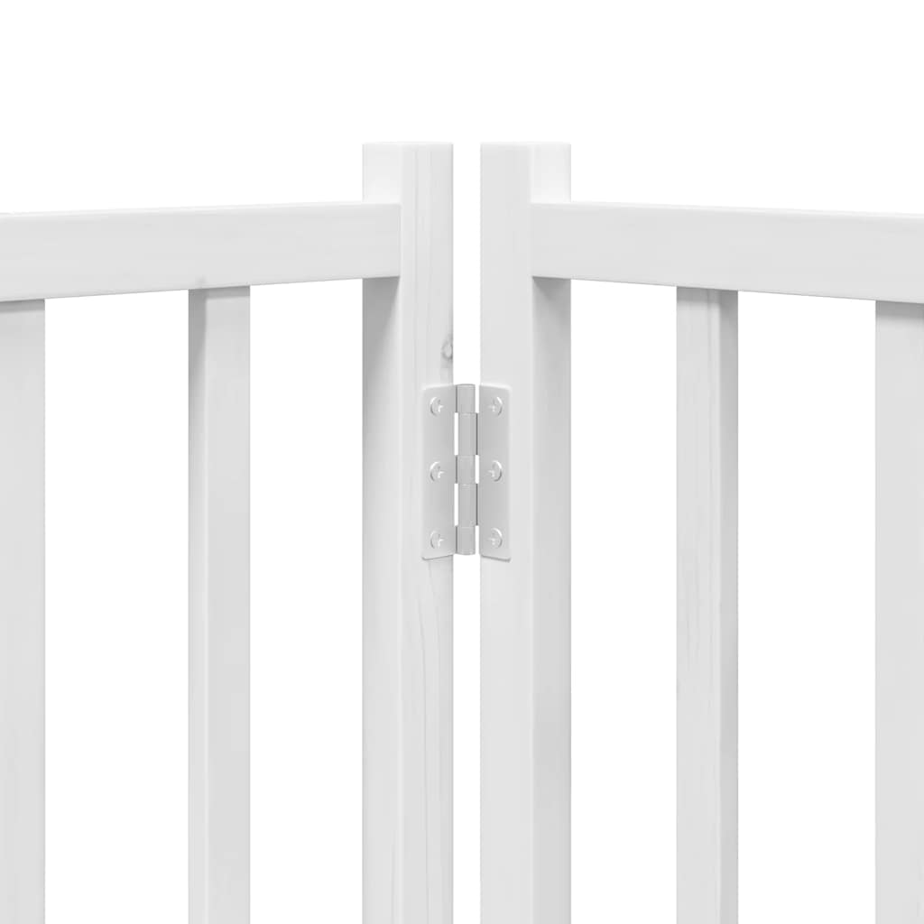 Cancello Cani Porta Pieghevole Bianco 9 Pannelli 450 cm Pioppo | homemem39