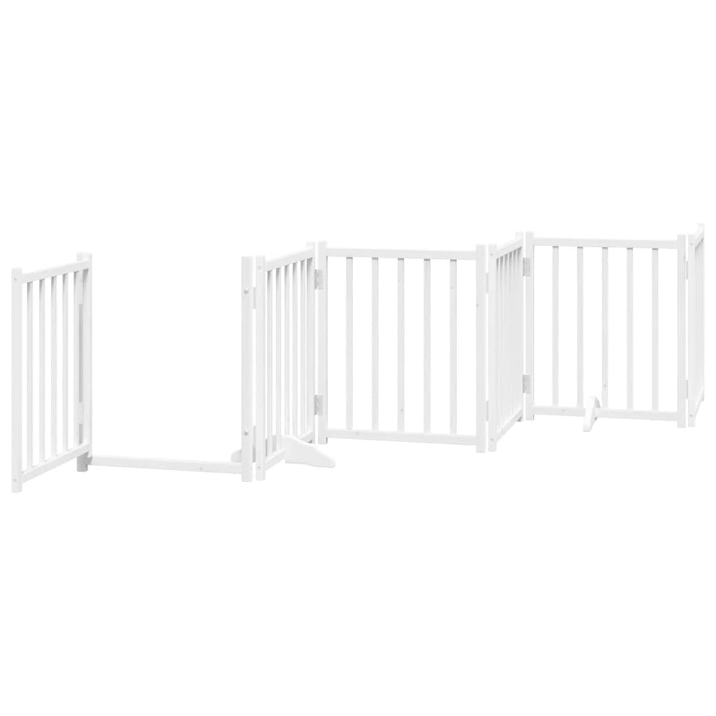 Cancello Cani Porta Pieghevole Bianco 12 Pannelli 600 cm Pioppo | homemem39