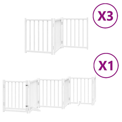 Cancello Cani Porta Pieghevole Bianco 15 Pannelli 750 cm Pioppo
