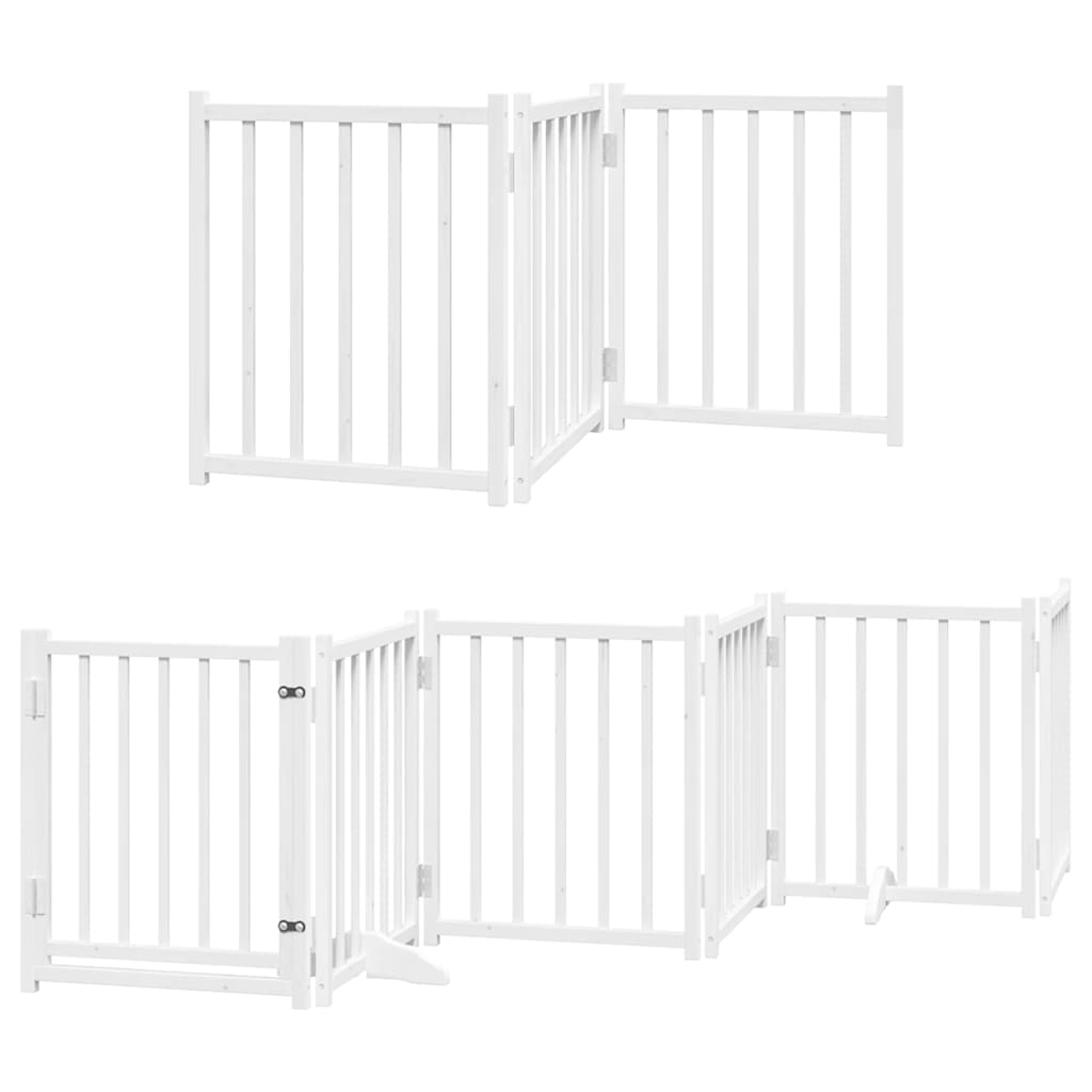 Cancello Cani Porta Pieghevole Bianco 15 Pannelli 750 cm Pioppo | homemem39