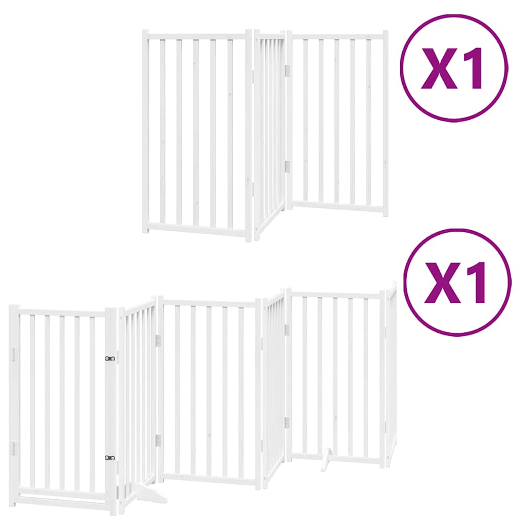 Cancello Cani Porta Pieghevole Bianco 9 Pannelli 450 cm Pioppo | homemem39