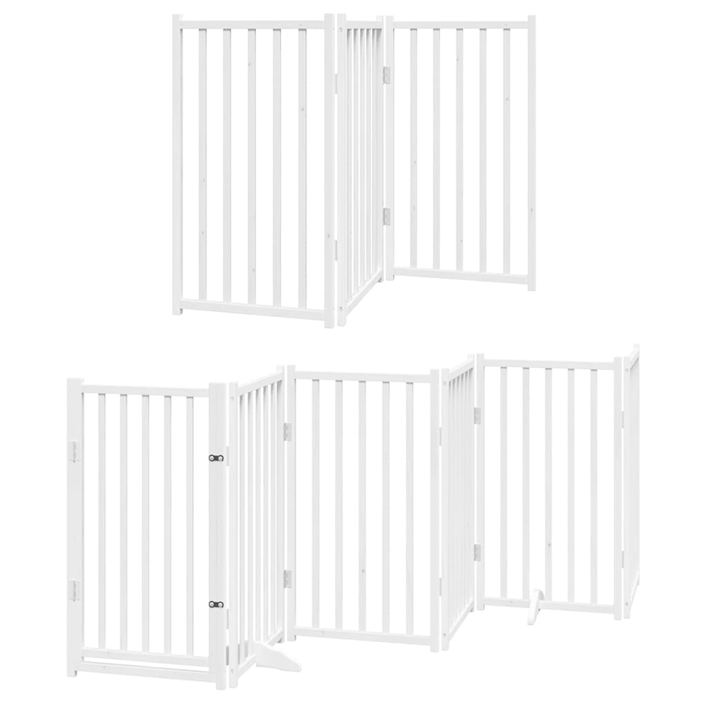 Cancello Cani Porta Pieghevole Bianco 9 Pannelli 450 cm Pioppo | homemem39