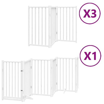 Cancello Cani Porta Pieghevole Bianco 15 Pannelli 750 cm Pioppo | homemem39