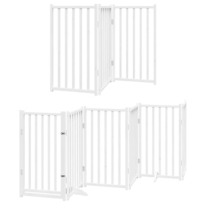 Cancello Cani Porta Pieghevole Bianco 15 Pannelli 750 cm Pioppo | homemem39