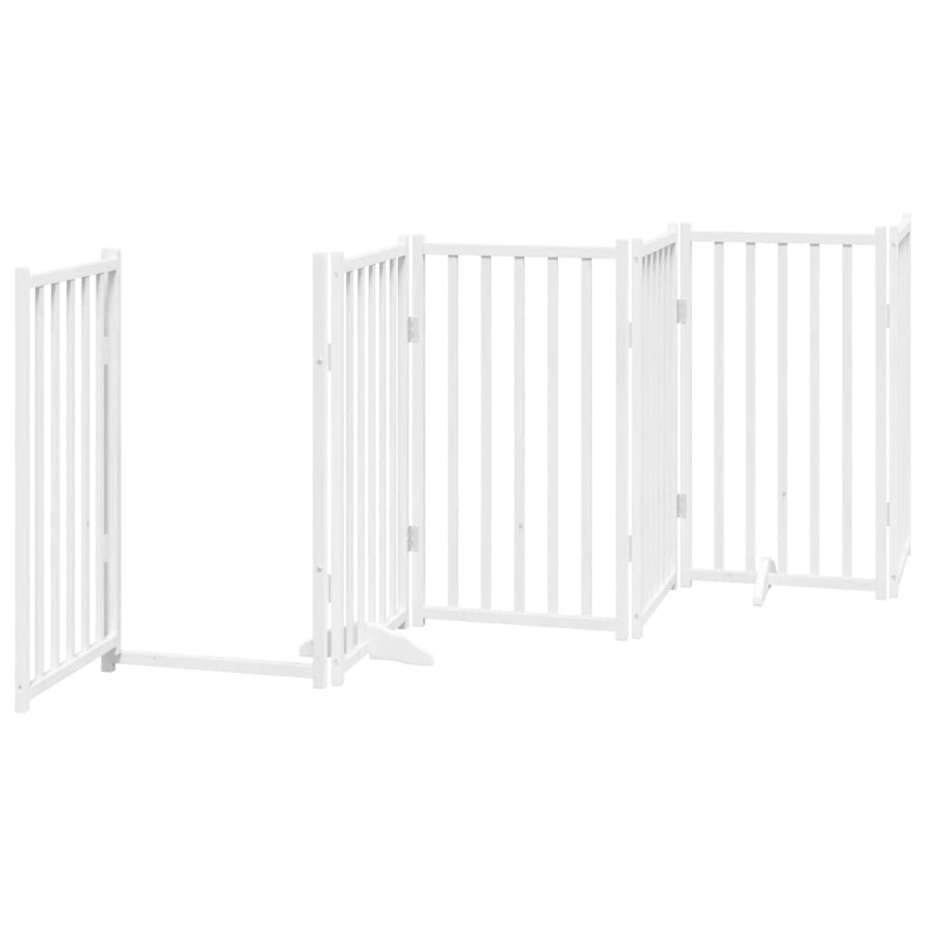 Cancello Cani Porta Pieghevole Bianco 15 Pannelli 750 cm Pioppo | homemem39