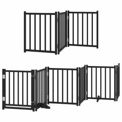Cancello Cani Porta Pieghevole Nero 15 Pannelli 750 cm Pioppo | homemem39
