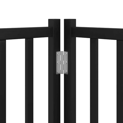 Cancello Cani Porta Pieghevole Nero 15 Pannelli 750 cm Pioppo | homemem39