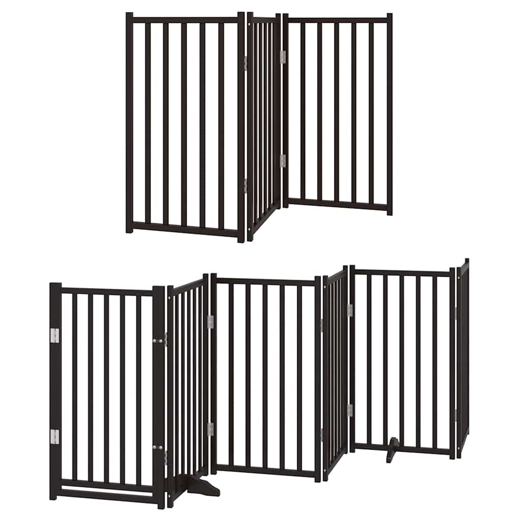 Cancello per Cani Porta Pieghevole Nero 9 Pannelli 450cm Pioppo