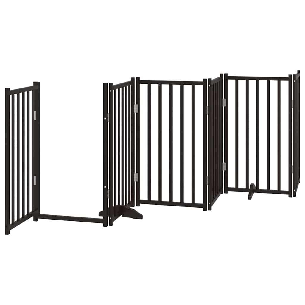 Cancello per Cani Porta Pieghevole Nero 9 Pannelli 450cm Pioppo