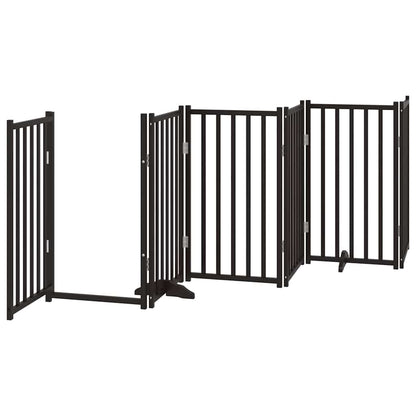 Cancello per Cani Porta Pieghevole Nero 9 Pannelli 450cm Pioppo