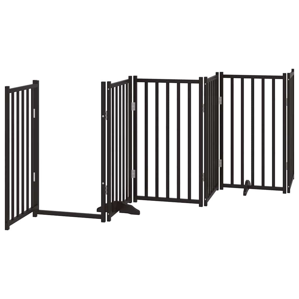 Cancello Cani Porta Pieghevole Nero 12 Pannelli 600 cm Pioppo | homemem39