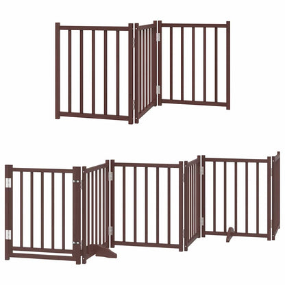 Cancello Cani Porta Pieghevole Marrone 9 Pannelli 450cm Pioppo | homemem39