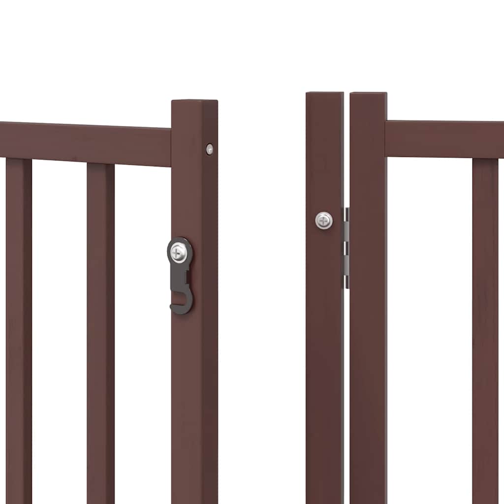 Cancello Cani Porta Pieghevole Marrone 9 Pannelli 450cm Pioppo | homemem39