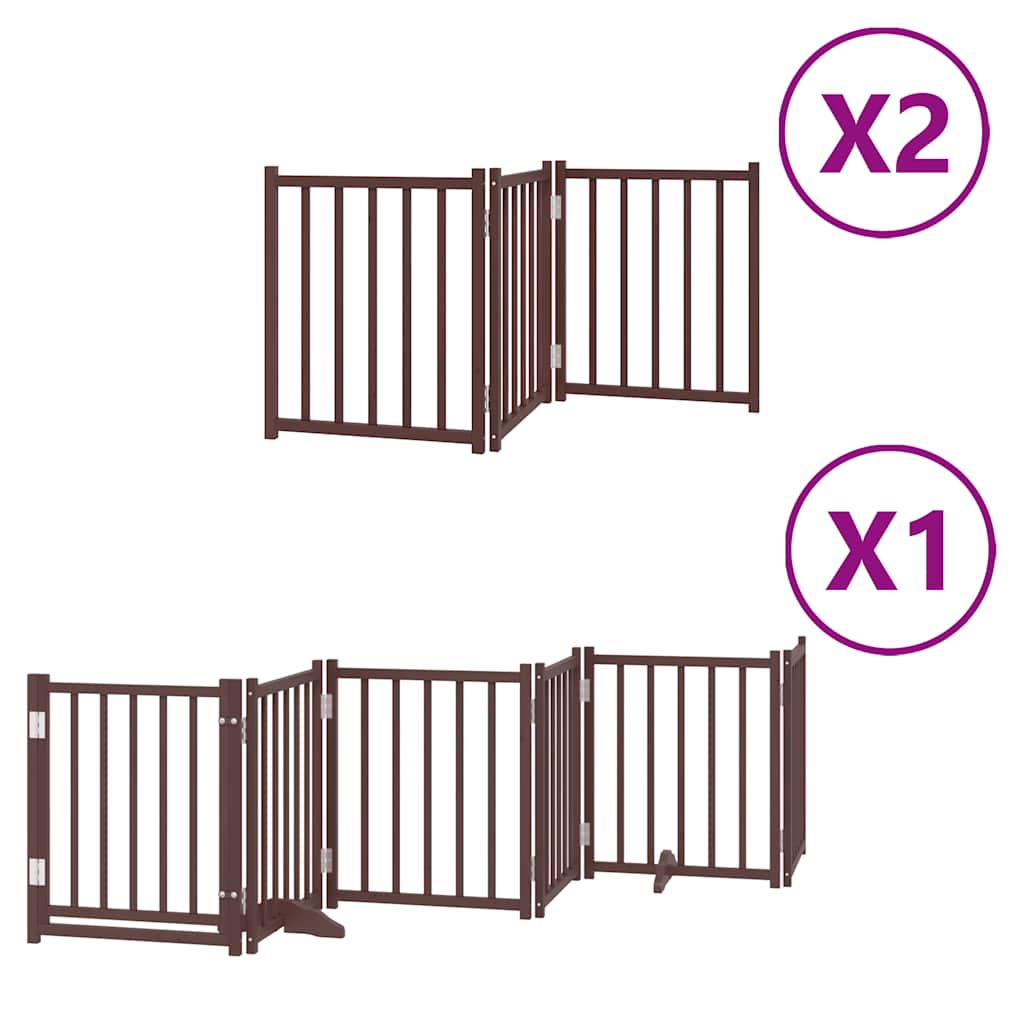 Cancello Cani Porta Pieghevole Marrone 12 Pannelli 600cm Pioppo | homemem39