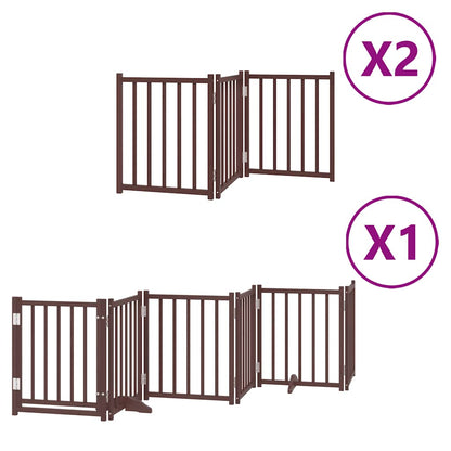 Cancello Cani Porta Pieghevole Marrone 12 Pannelli 600cm Pioppo | homemem39