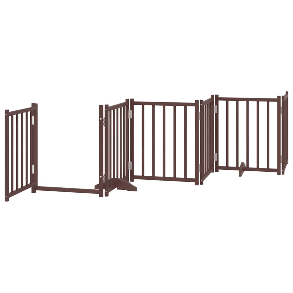 Cancello Cani Porta Pieghevole Marrone 15 Pannelli 750cm Pioppo | homemem39