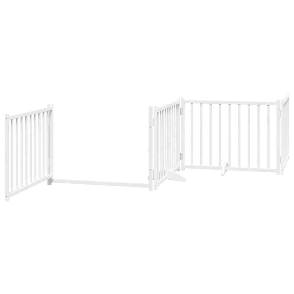 Cancello Cani Porta Pieghevole Bianco 6 Pannelli 480 cm Pioppo | homemem39