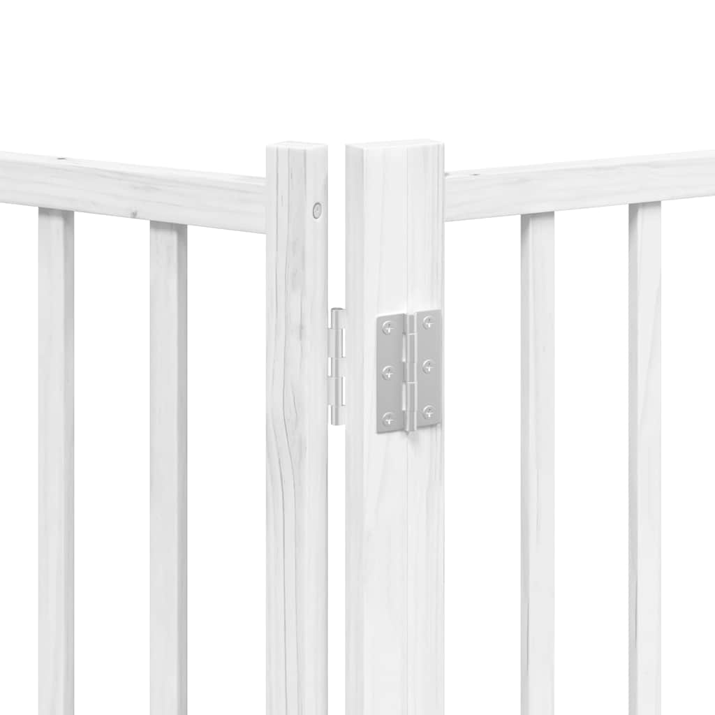 Cancello Cani Porta Pieghevole Bianco 12 Pannelli 640 cm Pioppo | homemem39