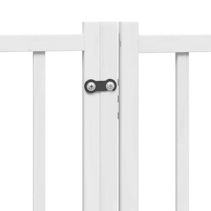 Cancello Cani Porta Pieghevole Bianco 10 Pannelli 800 cm Pioppo | homemem39