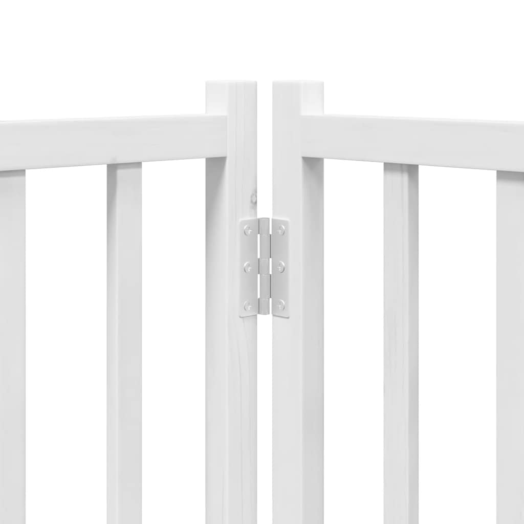 Cancello Cani Porta Pieghevole Bianco 10 Pannelli 800 cm Pioppo | homemem39