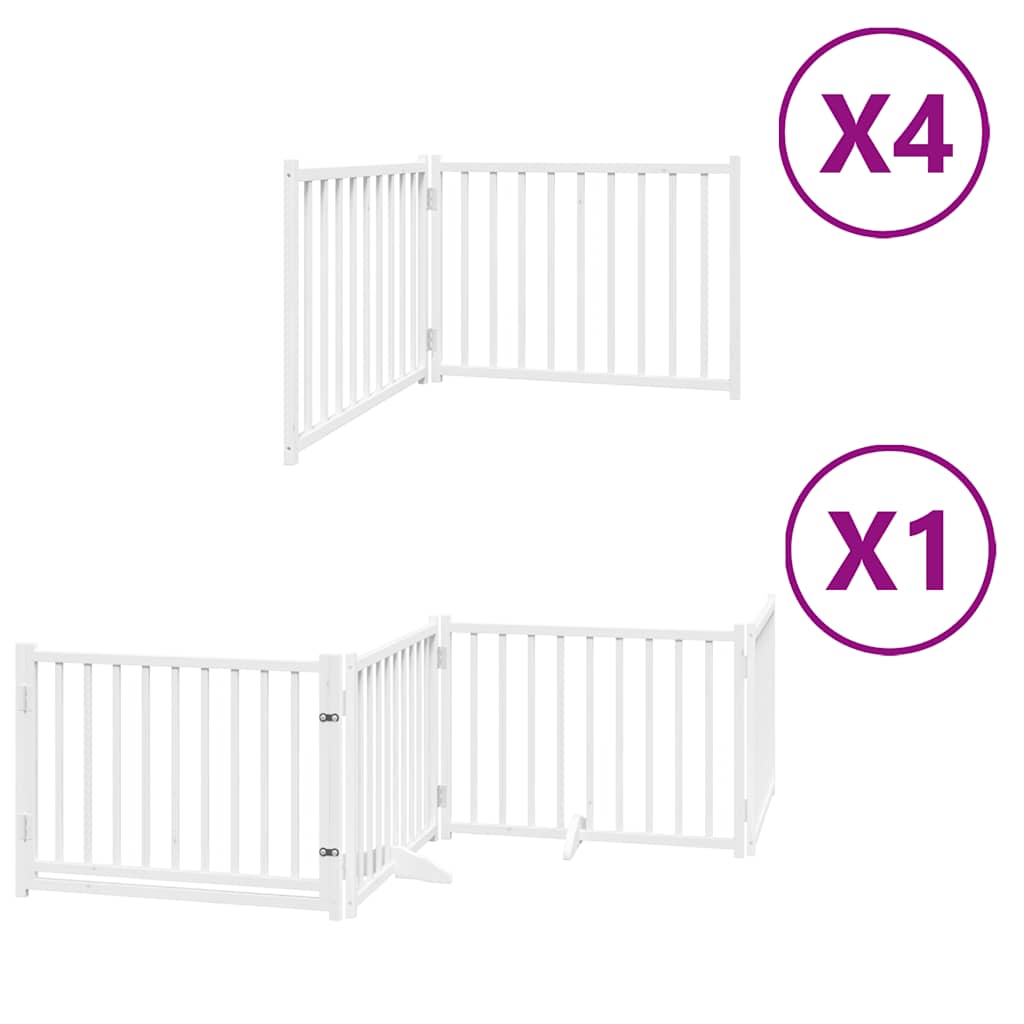 Cancello Cani Porta Pieghevole Bianco 12 Pannelli 960 cm Pioppo | homemem39