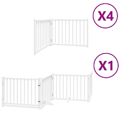 Cancello Cani Porta Pieghevole Bianco 12 Pannelli 960 cm Pioppo | homemem39
