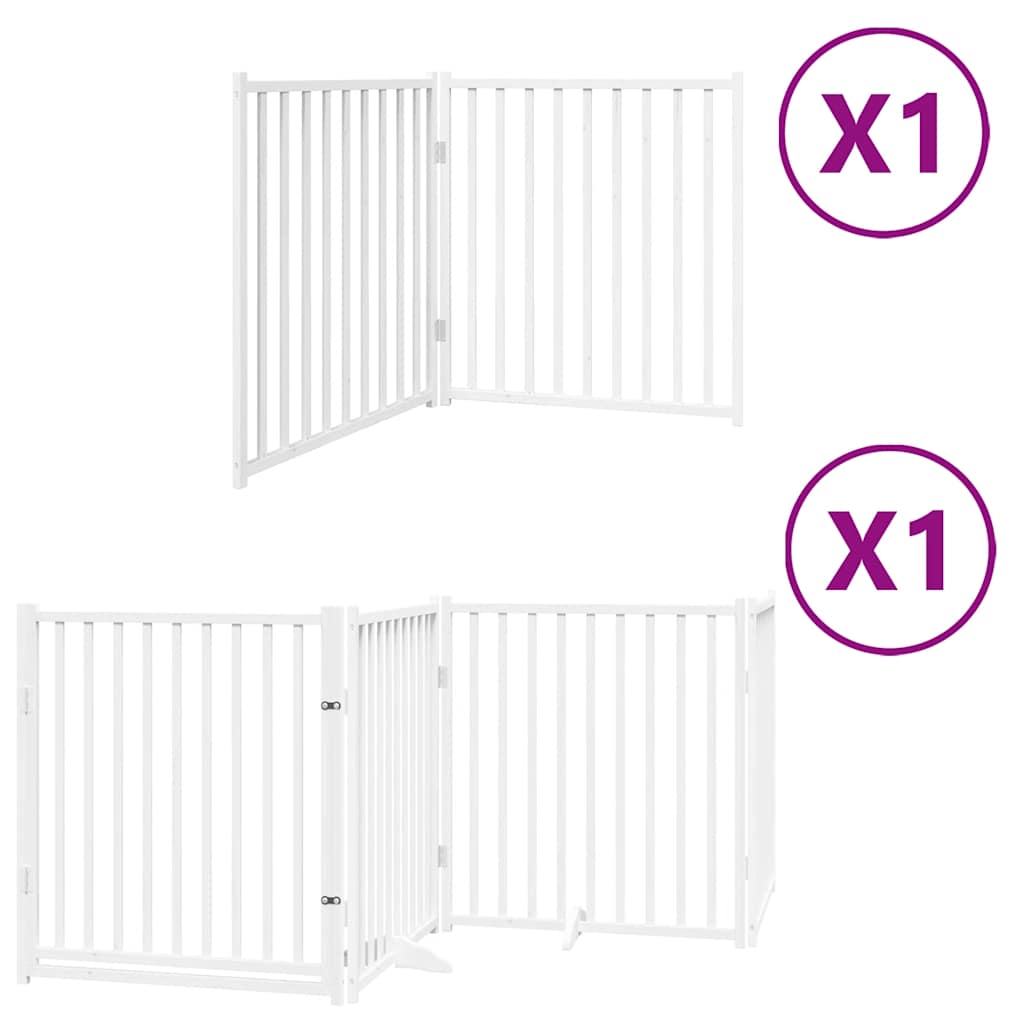 Cancello Cani Porta Pieghevole Bianco 6 Pannelli 480 cm Pioppo | homemem39