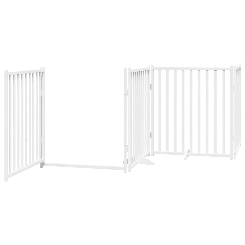 Cancello Cani Porta Pieghevole Bianco 6 Pannelli 480 cm Pioppo | homemem39