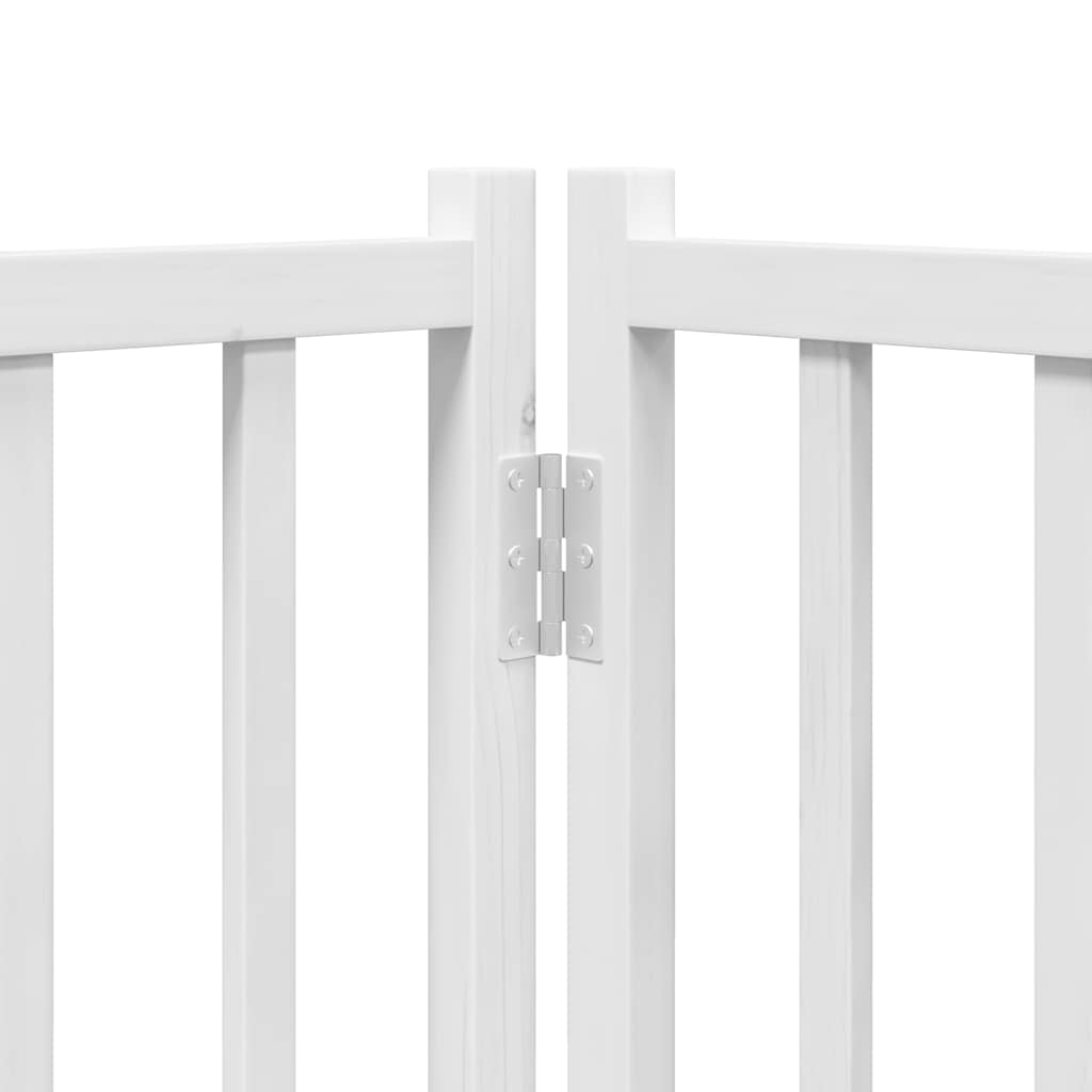 Cancello Cani Porta Pieghevole Bianco 10 Pannelli 800 cm Pioppo | homemem39
