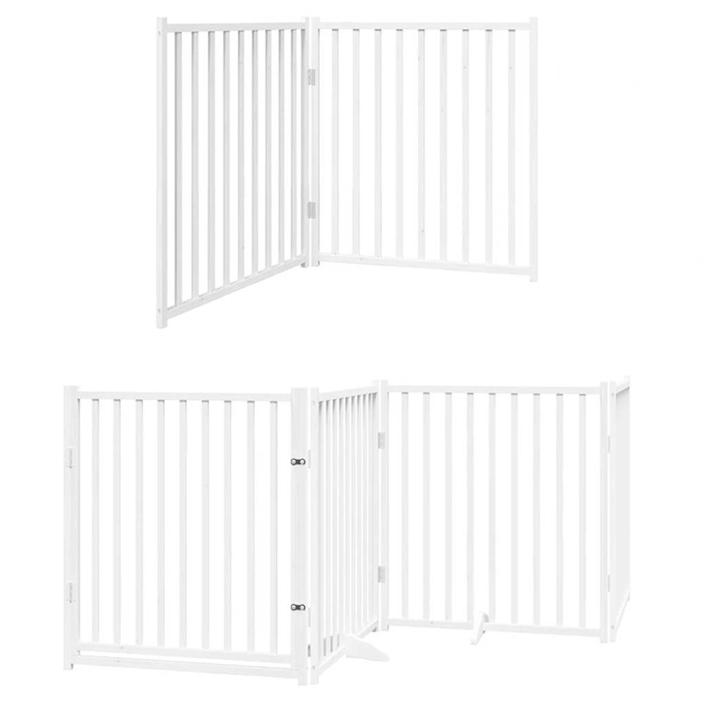 Cancello Cani Porta Pieghevole Bianco 12 Pannelli 960 cm Pioppo | homemem39