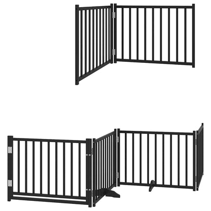 Cancello per Cani Porta Pieghevole Nero 6 Pannelli 480cm Pioppo | homemem39