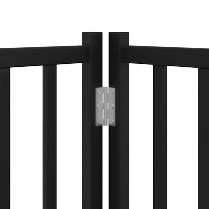 Cancello per Cani Porta Pieghevole Nero 6 Pannelli 480cm Pioppo | homemem39