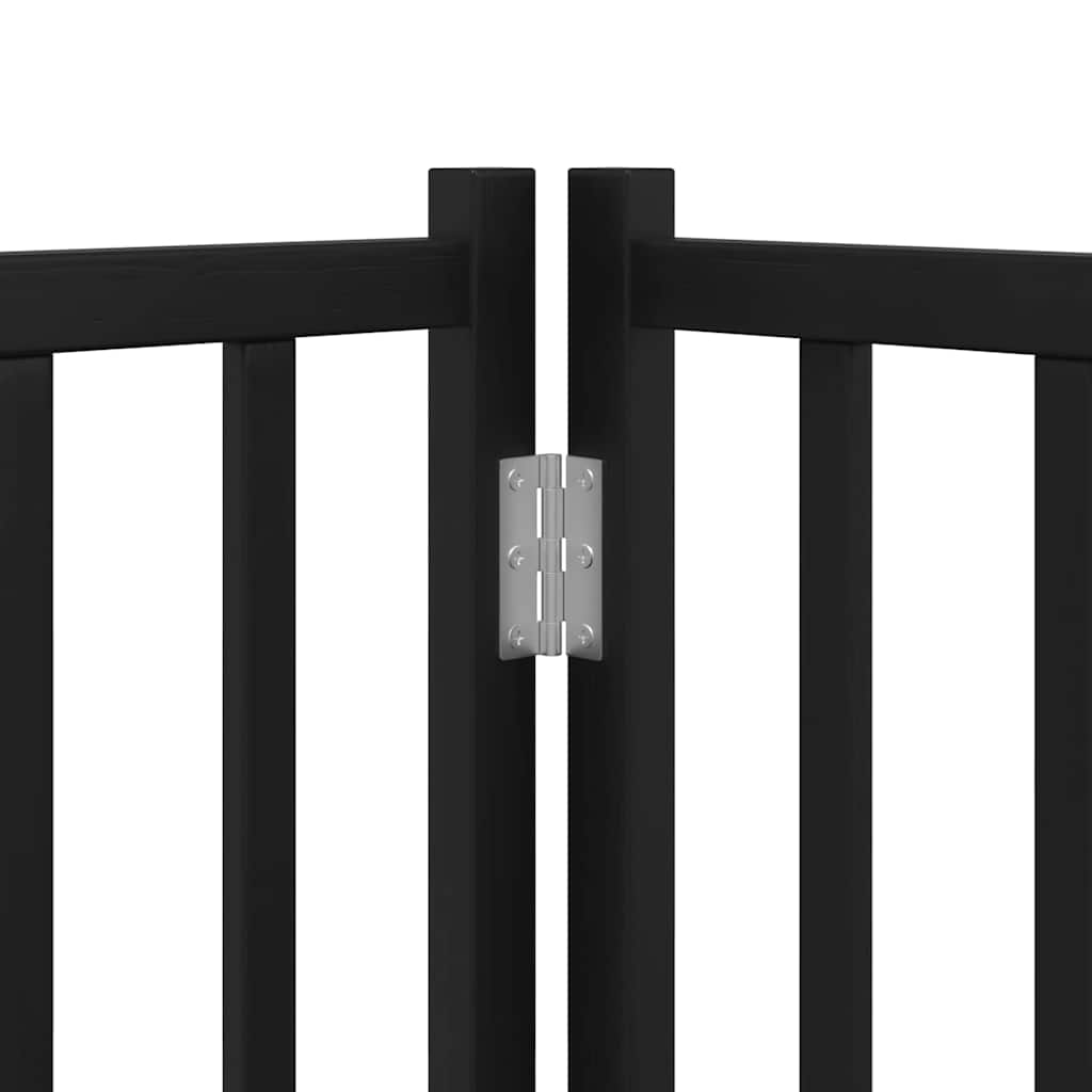 Cancello Cani Porta Pieghevole Nero 10 Pannelli 800 cm Pioppo | homemem39